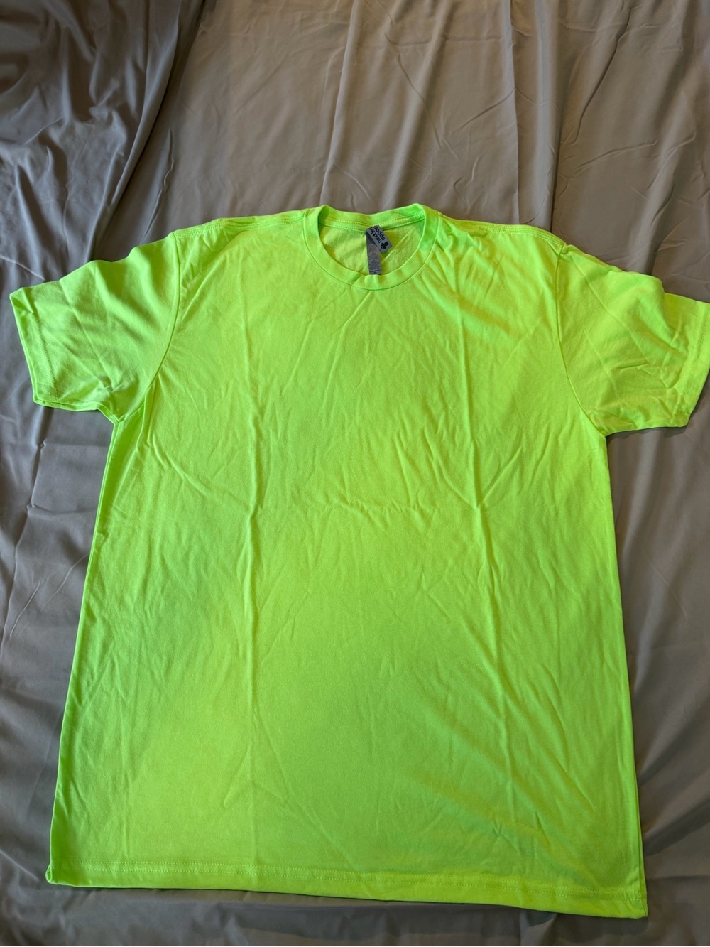 Bright Neon green next level apparel Crewneck T-Shirt